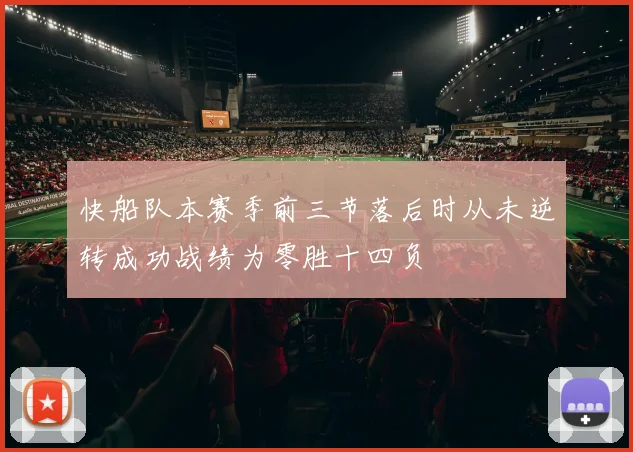 快船队本赛季前三节落后时从未逆转成功战绩为零胜十四负